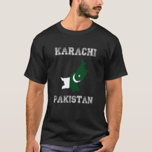 Retro Karachi Pakistan Distressed Pakistan Flag T-Shirt