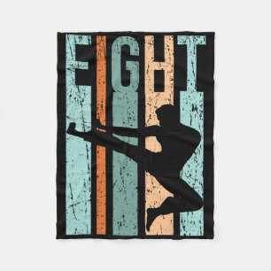 Retro Karate 8th Birthday 8 Judo Men Kung Fu Kids Fleece Blanket