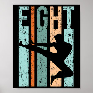 Retro Karate 8th Birthday 8 Judo Men Kung Fu Kids  Poster