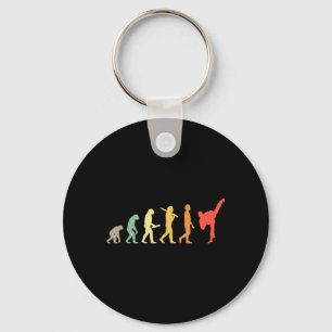 Retro Karate Evolution Gift for Karateka Key Ring