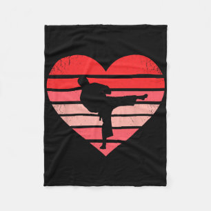 Retro Karate Judo Heart Valentine Martial Art Boys Fleece Blanket