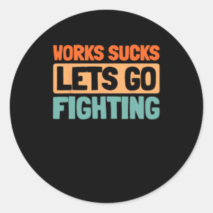 Retro Karate - Martial Arts Fighter Vintage Karate Classic Round Sticker