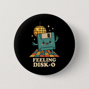 Retro Kawaii Floppy Disk Retro Tech Joke 80s 90s D 6 Cm Round Badge
