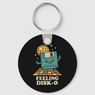 Retro Kawaii Floppy Disk Retro Tech Joke 80s 90s D Key Ring