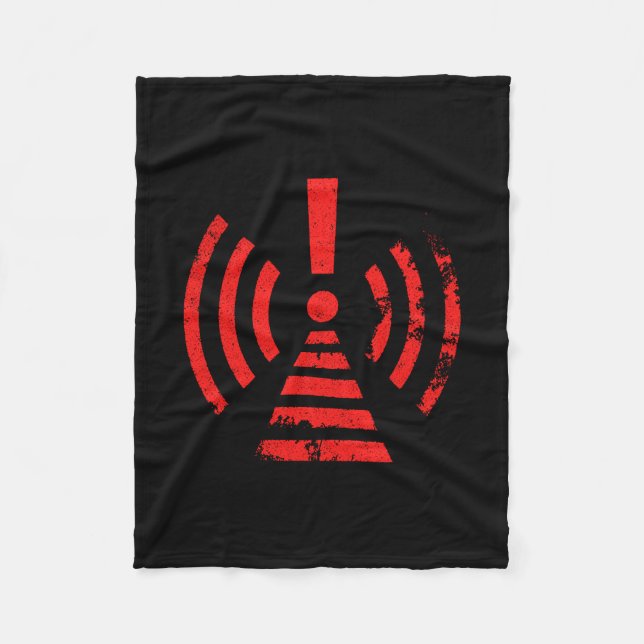 Retro Keep Back Energy Warning Symbol Fleece Blanket (Front)