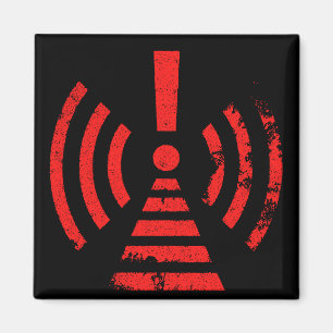Retro Keep Back Energy Warning Symbol Magnet