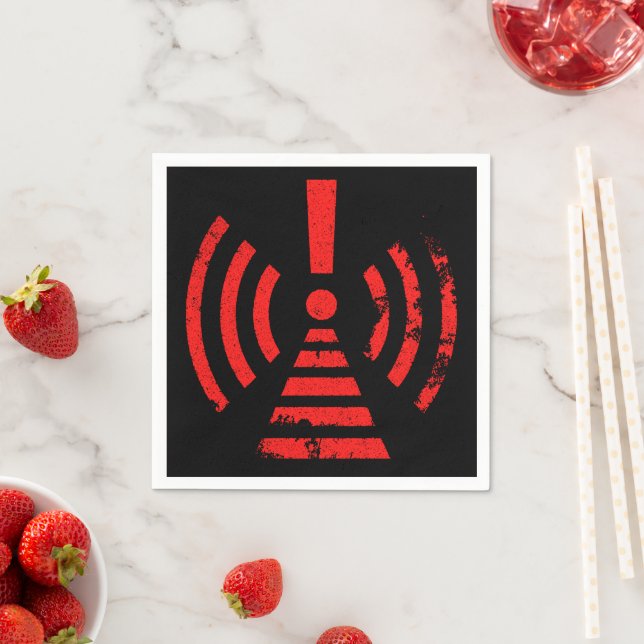 Retro Keep Back Energy Warning Symbol Napkin (Insitu)