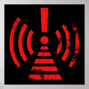 Retro Keep Back Energy Warning Symbol Poster