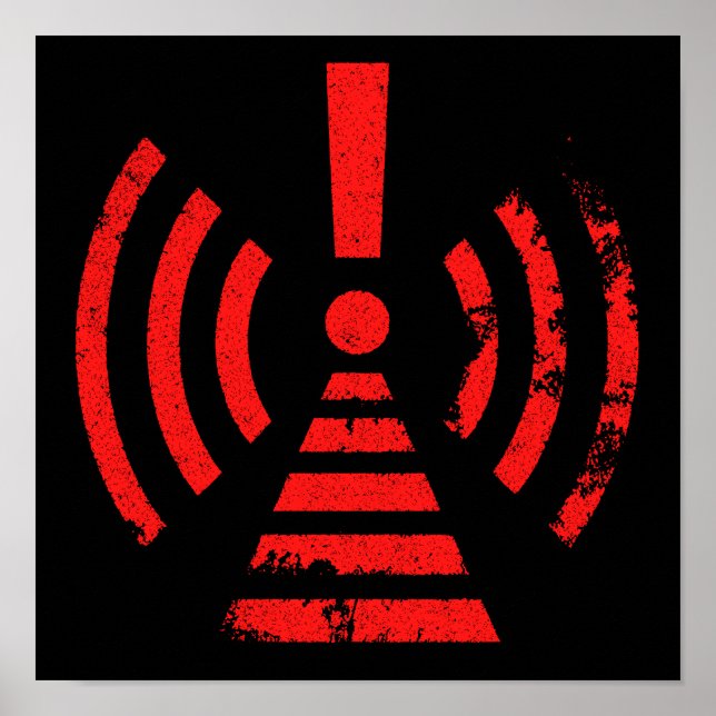 Retro Keep Back Energy Warning Symbol Poster (Front)