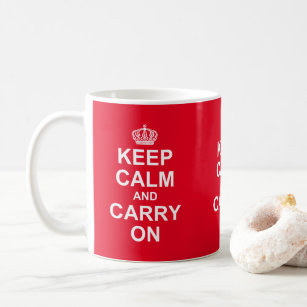 Retro "Keep Calm And Carry On" Message, Coffee Mug