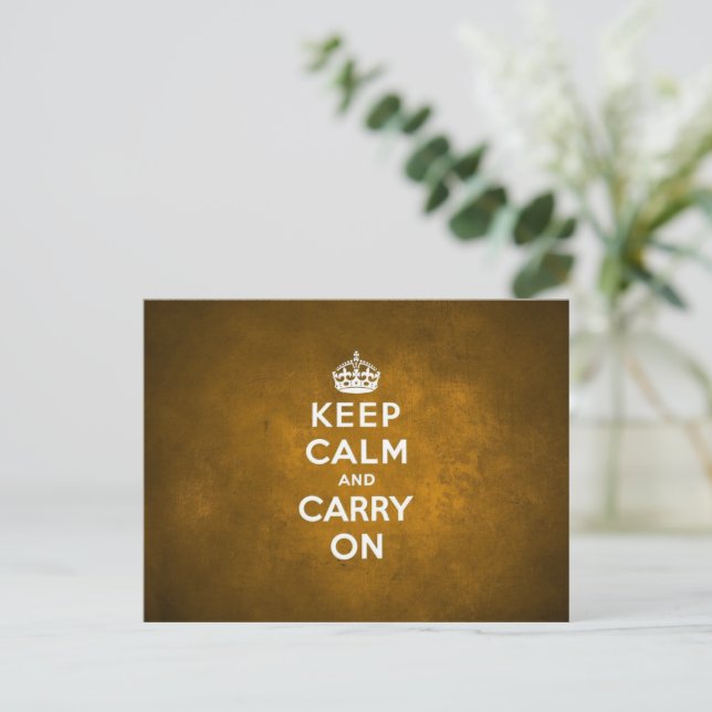 Retro Keep Calm  Postcard (Standing Front)