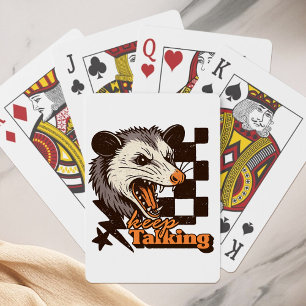 Retro Keep Talking Feral Possum: Angry Wild Animal Playing Cards
