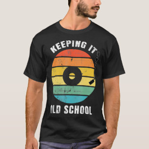 Retro Keeping it Old School  Vintage Music Record  T-Shirt