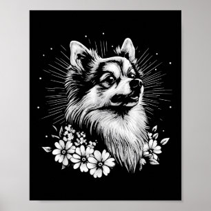 Retro Keeshond Dog Lover Tattoo Style _1  Poster