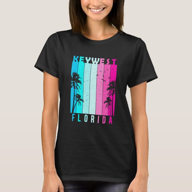 Retro Key West Florida Beach Summer Tropical Souve T-Shirt (Front)