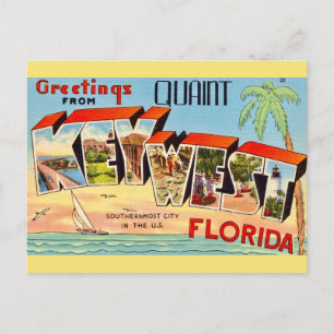 Retro Key West Greeting Postcard