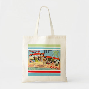 Retro Key West Postcard Tote Bag