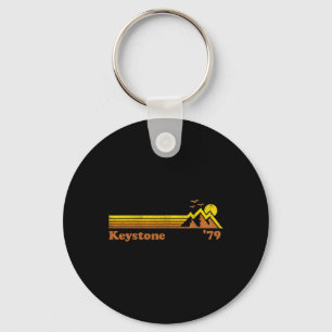 Retro Keystone Ski Resort Colorado Snowboard Skiin Key Ring