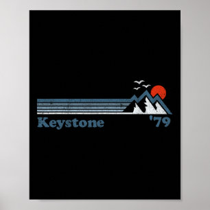 Retro Keystone Ski Resort Colorado Snowboard Skiin Poster