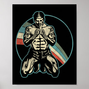 Retro Kickboxing Martial Art And Kickboxing Lovers Poster