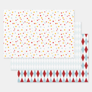 Retro Kids Circus Wrapping Paper Sheet