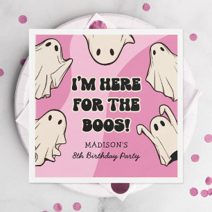 Retro Kids Girl Halloween Birthday Party Napkin