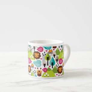 retro kids safari lion wildlife espresso cup