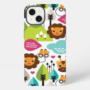retro kids safari lion wildlife iPhone case