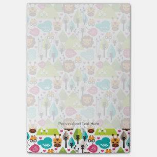 retro kids safari lion wildlife post-it notes