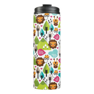 retro kids safari lion wildlife thermal tumbler