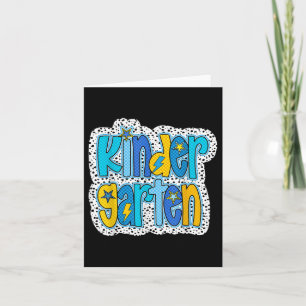 Retro Kindergarten Back To School Boys Kids First Card