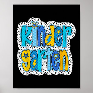 Retro Kindergarten Back To School Boys Kids First  Poster