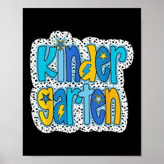 Retro Kindergarten Back To School Boys Kids First  Poster
