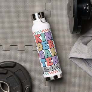 Retro Kindergarten Here I Come School Water Bottle