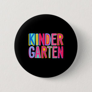 Retro Kindergarten Rainbow Vibes Teacher Kids Byck 6 Cm Round Badge