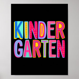 Retro Kindergarten Rainbow Vibes Teacher Kids Byck Poster