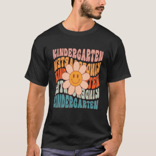Retro Kindergarten Teacher Daisy Colourful Kids Ki T-Shirt