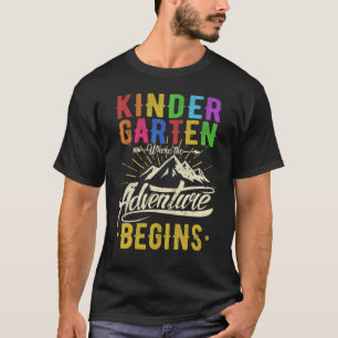Retro Kindergarten Where The Adventure Begins Back T-Shirt