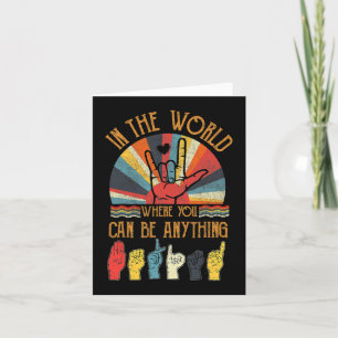 Retro Kindness Autism Awareness Month ASL Vintage Card