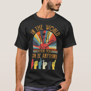 Retro Kindness Autism Awareness Month Asl Vintage T-Shirt