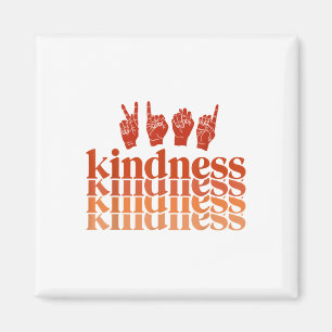 Retro Kindness Deaf Awareness Shirt Sign Language Magnet