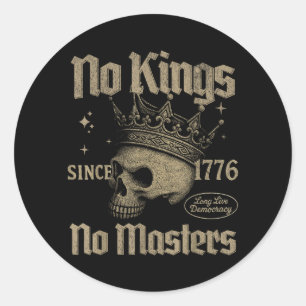 Retro Kings Masters Since 1776 Crown Kings October Classic Round Sticker