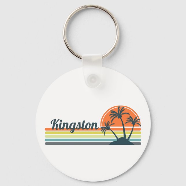 Retro Kingston Sunset Key Ring (Front)