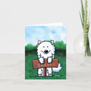 Retro KiniArt Samoyed Thank You Card