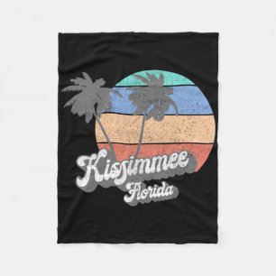 Retro Kissimmee Florida Fl Vintage Beach Surf Fleece Blanket