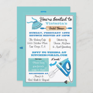 Retro Kitchen Bridal Shower Invitations