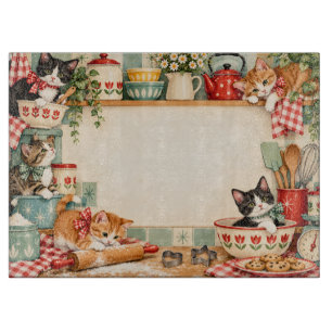 Retro Kitchen Cats Cutting Board