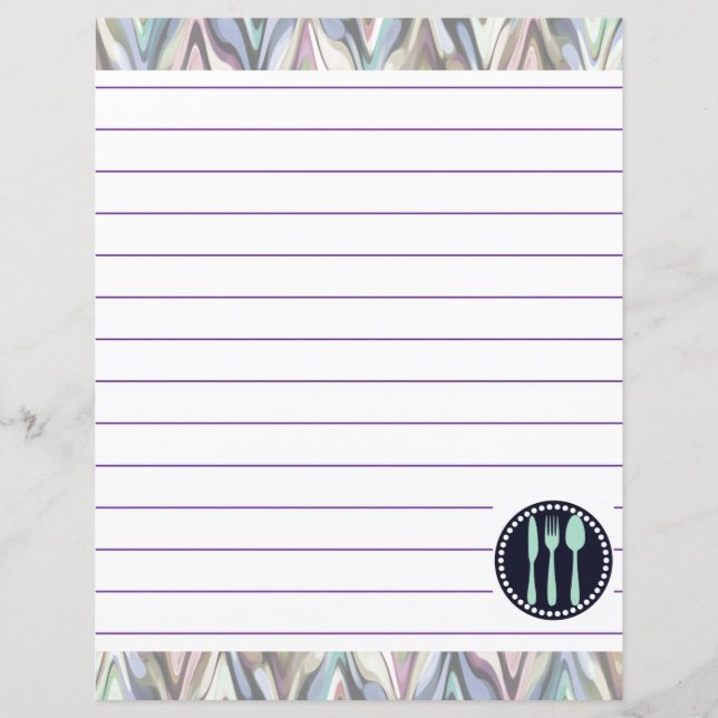 Retro Kitchen Cooking Utensils Zigzag Chevron (Front)