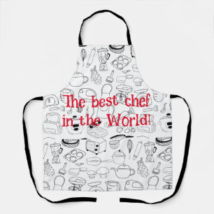 Retro kitchen design print - customise the text apron