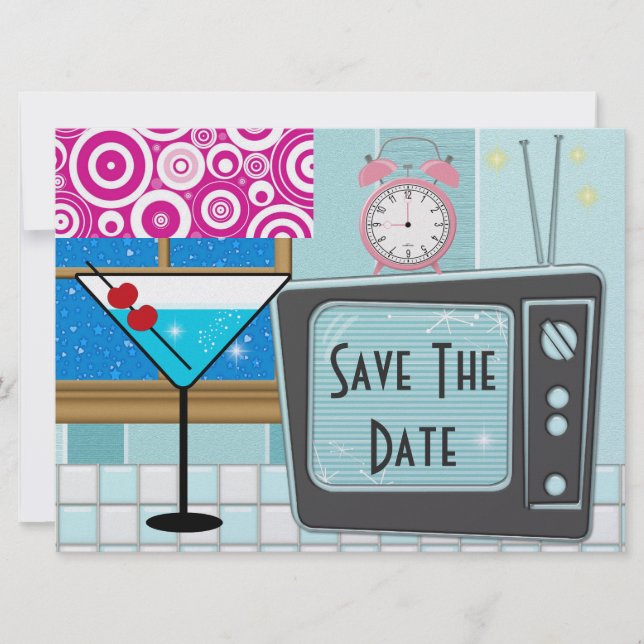 Retro Kitchen / Dinner Party - SRF Save The Date (Front)